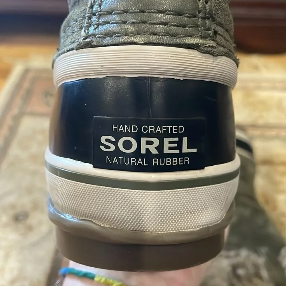Sorel Joan of Arctic Warm Waterproof Green Suede Women’s Sz 6 Winter Snow Boots